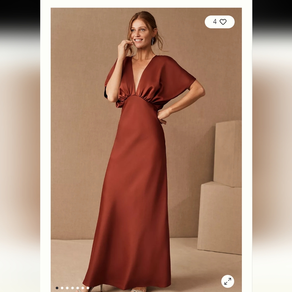 BHLDN Leila Satin Charmeuse Maxi Dress